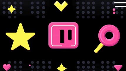 Colorful Geometric Design with Pause Button