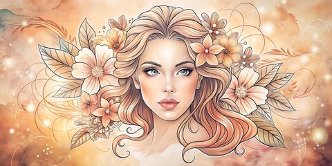 portrait of a woman with flowers