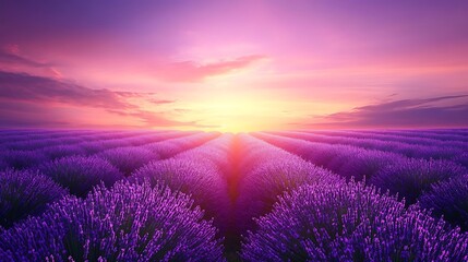 Lavender Field at Sunset