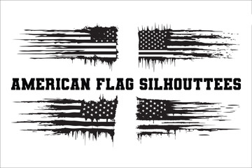 American Flag Silhouette Bundle set