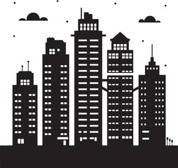 Fototapeta premium A high rise building in California Illustration vector .