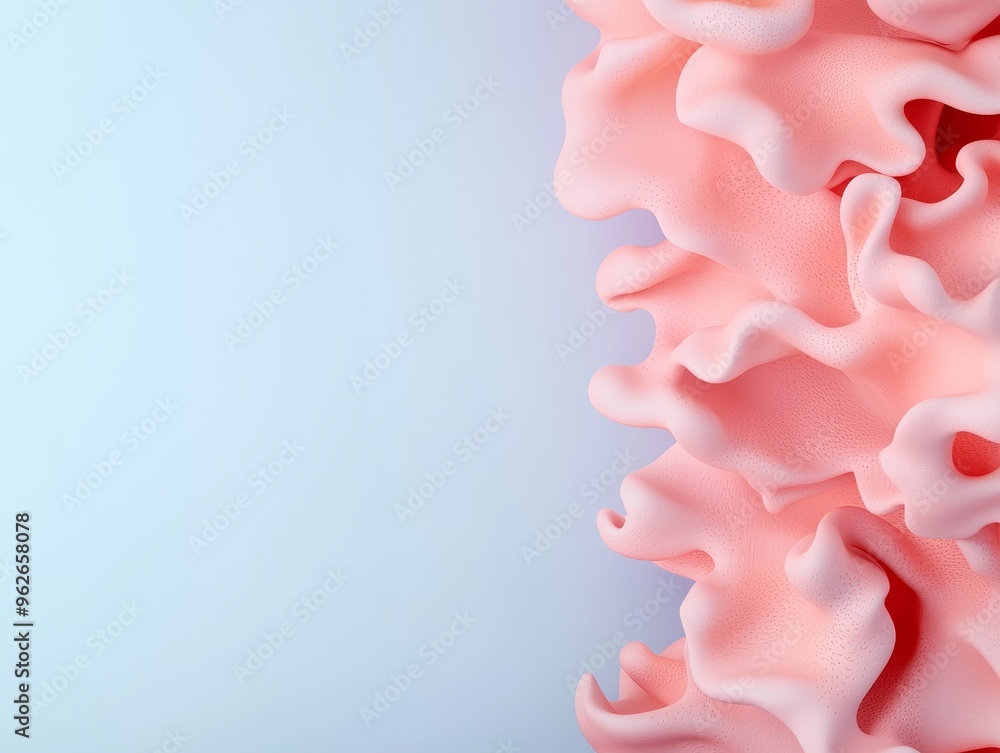 Poster abstract pastel pink 3d shapes minimalist background with copy space for text and design.