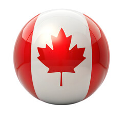 Obraz premium canada flag on big white ball isolated on transparent background