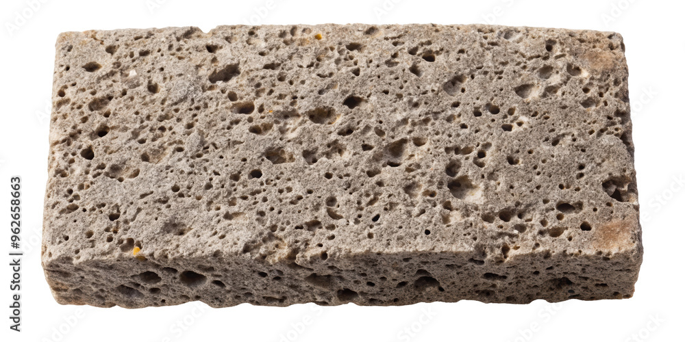 Poster rectangular volcanic stone with a highly porous surface. suitable for use in construction, landscapi