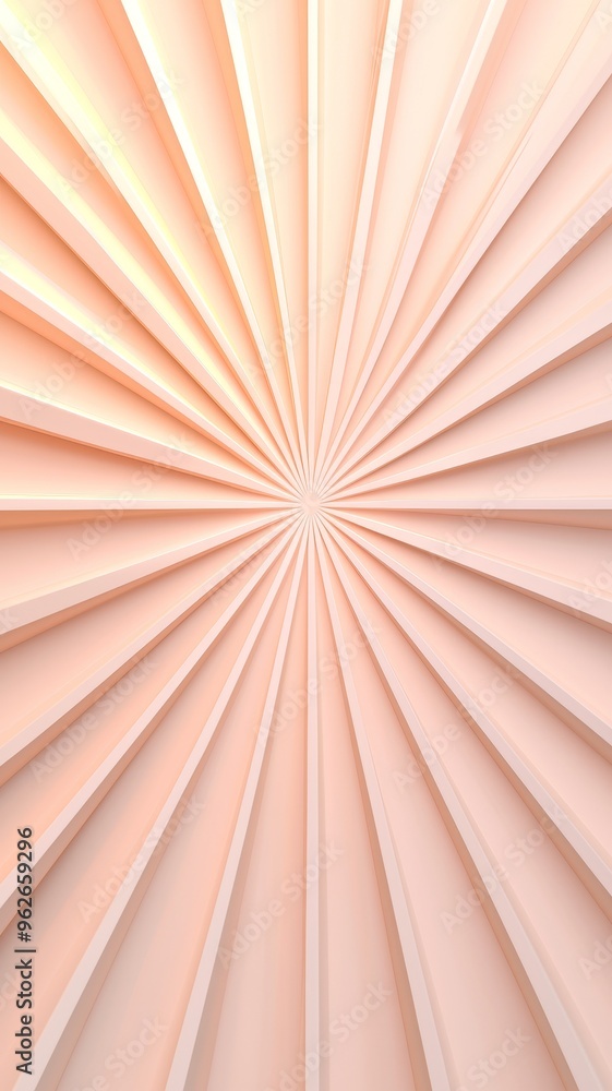 Poster abstract pastel peach 3d sunburst minimalist background with copy space for text and design
