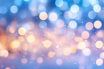 Defocused abstract blue bokeh background pastel colored, flare from lights, color gradient, blurred round bokeh as holiday texture. with generative ai