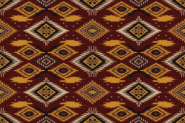 Ethnic abstract ikat art. Seamless pattern in tribal, folk embroidery, and Mexican style. Aztec geometric art ornament print.Design for carpet, wallpaper, clothing, wrapping, fabric, cover, textile