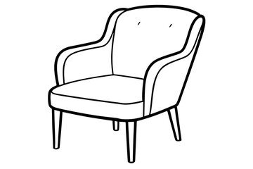 Fototapeta premium Chair vector line art illustration
