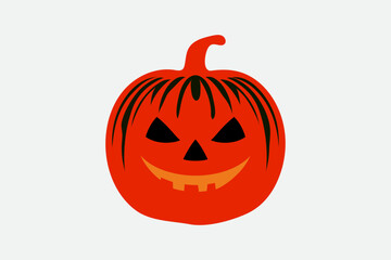 Halloween Pumpkin Vector with Spooky Face Silhouette Design.