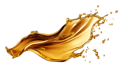 golden oil splashes isolated