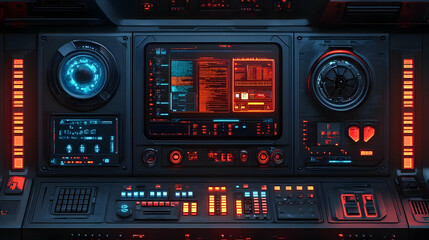 Futuristic Control Panel 3D Illustration
