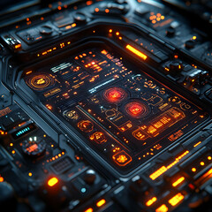 Obraz premium Futuristic Technology Interface 3D Illustration