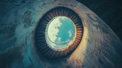 Spiral Staircase Leading to the Sky