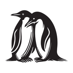 Adélie Penguin Vector Art – Black and White Penguin Bird Illustration