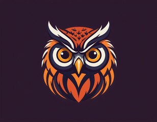 Owl  logo mascot icon wild animal character illustration in  flat color style illustration. Ai generated image.