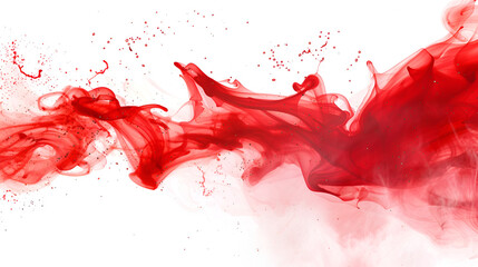 Red splashes isolated on white background,blood or paint splatters isolated on white background,graphic resources,halloween concept,Abstract pattern falling into the water drop of red ink
