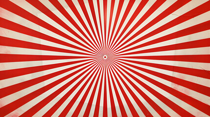 Fototapeta premium a radiating red and white pattern, with alternating stripes converging towards the center, creating a starburst or sunburst effect It has a hypnotic, symmetrical look, with lines expanding outward 