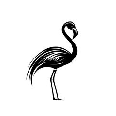 Fototapeta premium Minimalist black and white flamingo logo design, Stylized black and white flamingo logo illustrations featuring sleek lines and elegant curves, ideal for branding or design projects. 