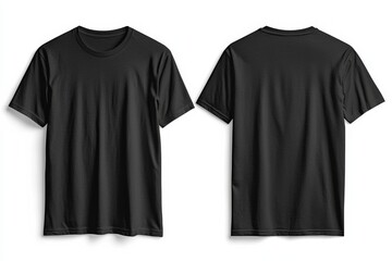 Black Tshirt Mockup Front and Back Isolated created with Generative AI