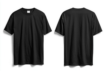 Black Tshirt Mockup Front and Back Isolated created with Generative AI