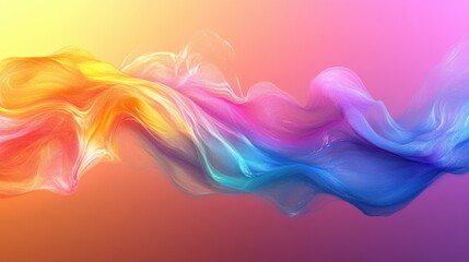 Fototapeta premium A vibrant, colorful abstract wave pattern blending yellows, oranges, pinks, purples, and blues perfect for creative projects, digital artwork, backgrounds, and modern design elements,