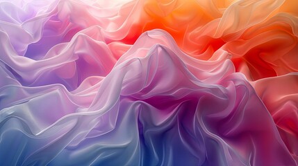 Obraz premium Abstract Draped Fabric with Gradient Colors