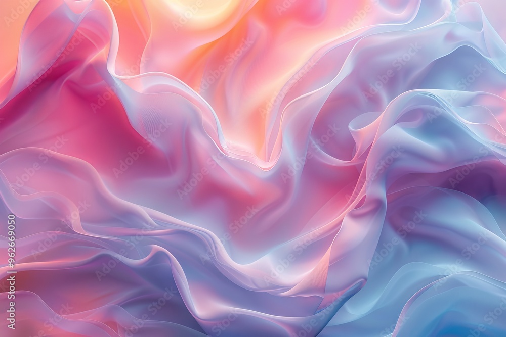 Wall mural pastel essence fluid abstract shapes in dreamy motion