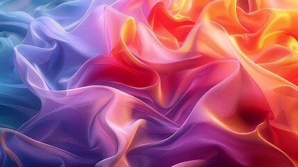 Fototapeta premium Abstract Flowing Fabric in Vivid Hues
