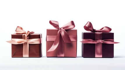 Obraz premium Three Gift Boxes Tied with Pink Ribbons