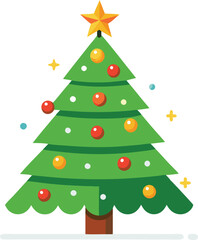 Obraz premium Christmas tree with white background.