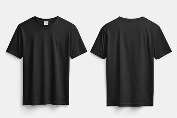 Black Tshirt Mockup Front and Back Isolated created with Generative AI