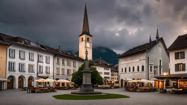 St martin church in the background at Chur, Switzerland, switzerland travel guide, beautiful places in switzerland, best spots to visit in switzerland, besat spots to visit in switzerland