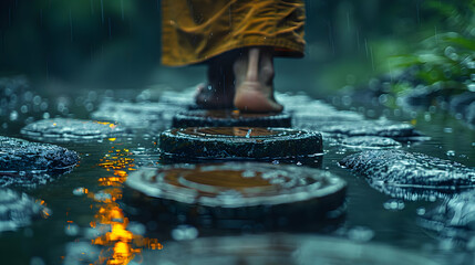Rainy Day Stepping Stones Photography