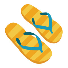 Colorful flip flops vector illustration, pairs of beach slippers, comfortable casual sandals for travel
