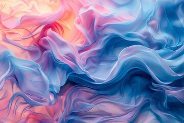 Obraz premium Gentle Abstraction Fluid, Flowing Shapes in Soothing Pastel Hues