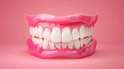 Fototapeta premium Close-up of a Perfect Smile with White Teeth