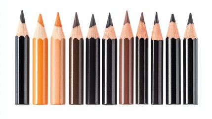 Naklejka premium Set of different graphite pencils isolated on a white background