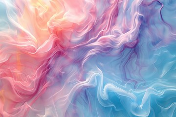 Serene Flow Abstract Fluid Shapes in Soft Pastel Hues