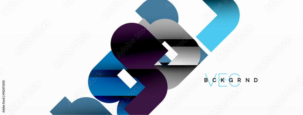 Poster abstract background. colorful geometric curve shapes with black shadow lines effects
