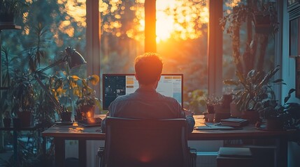 Agency Professional Conducting Virtual Webinar From Home Office With Natural Lighting