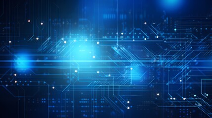 Futuristic digital cityscape with glowing lines and data servers