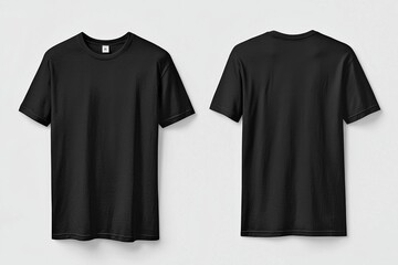 Black Tshirt Mockup Front and Back Isolated created with Generative AI