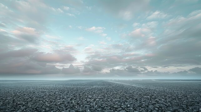 Sky backdrop with asphalt road