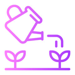 watering plants gradient icon