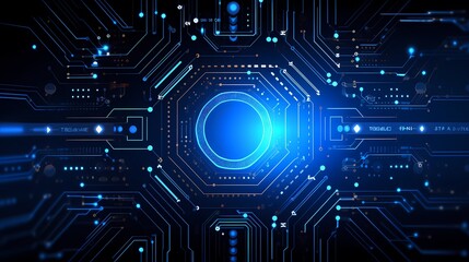 Futuristic digital cityscape with glowing lines and data servers