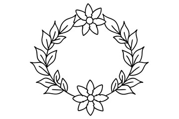 Collection of Christmas floral wreaths. Set of round frames for modern design for Holidays invitation card, poster, banner, postcard, packaging, greeting card, print. Romantic floral hand drown frame