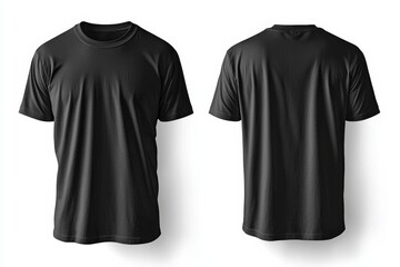 Black Tshirt Mockup Front and Back Isolated created with Generative AI