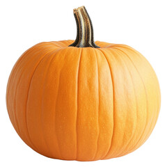 Orange Pumpkin Isolated on White Background for Halloween and Autumn Food