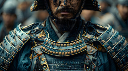 Obraz premium Close Up of a Samurai's Armor Illustration