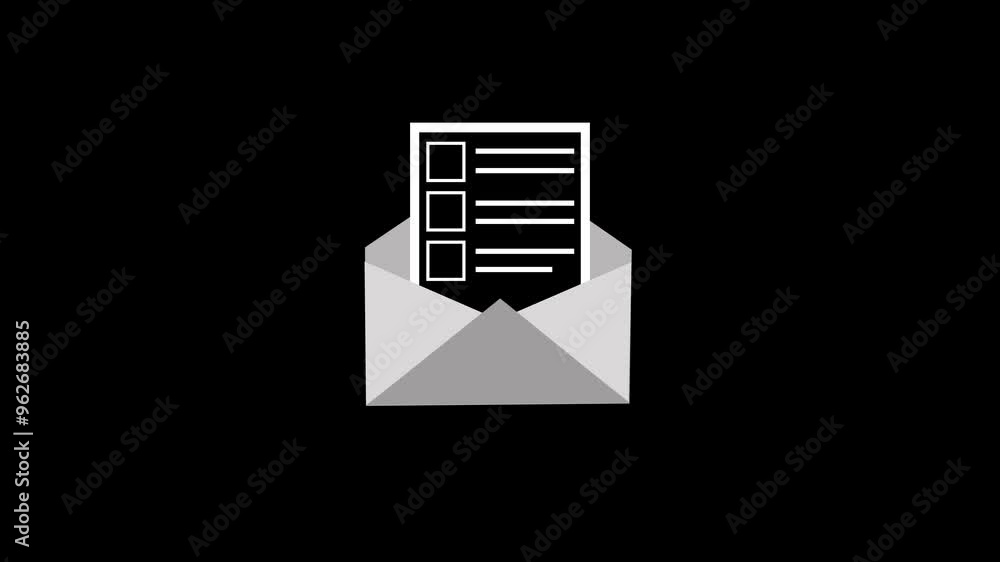 Poster mail documents displayed on a flat phone, symbolizing digital communication and document management 
